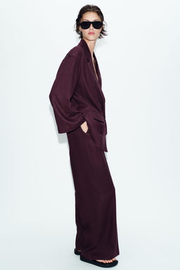 PANTAL?N RECTO LINO / Berenjena - Zara фото 3