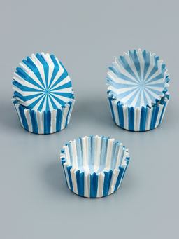 Цена за 300 шт. Форма для выпечки и упаковки конфет бумажная UPAK LAND «Калейдоскоп», 3.5×2 см, одноразовая, синяя