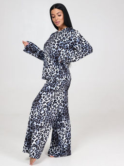 450 ЖЕНСКАЯ ПИЖАМА (брюки) (Голубой леопард) - А-дина фото 4