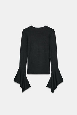 T-SHIRT WITH RUFFLE SLEEVES - Zara фото 7