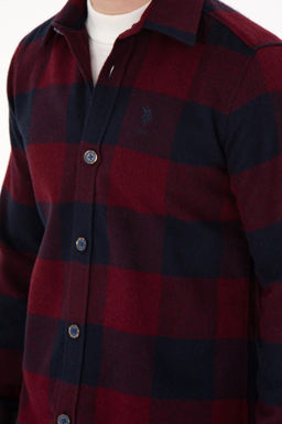 Мужская бордовая рубашка с длинным рукавом Неожиданная скидка в корзине - U.s. polo assn фото 7