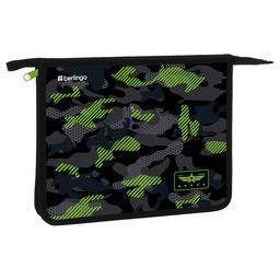 Папка для тетрадей А5, молния сверху Berlingo "Black and green" (BR-PP-A50408) пластик