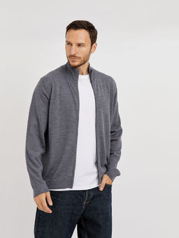 кардиган мужской базовый из шерсти на молнии - Glenfield фото 3