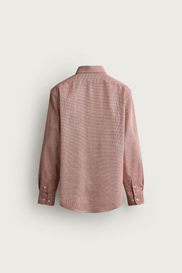 CAMISA REGULAR FIT PATA DE GALLO / Blanco / Rojo - Zara фото 7