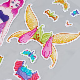 Цена за 2 шт. Наклейка-игра «Одень куклу. Эльф и единорог», для скрапбукинга, творчества, пластик, 15×20 см