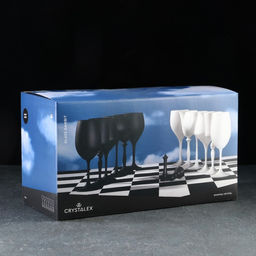 Набор бокалов для вина из хрустально стекла «Магнолия», 350 мл, цвет чёрный