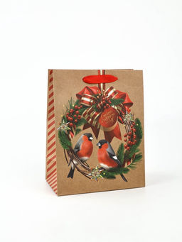 Цена за 3 шт. Пакет подарочный крафтовый вертикальный «С Новым годом», MS 18×23×10 см