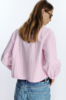 STRIPED POPLIN SHIRT WITH TIES - Zara фото 25