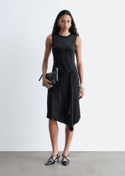 Vestido midi asim?trico de sat?n - H&m фото 6
