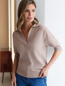 Джемпер-поло из пряжи с кашемиром VILATTE