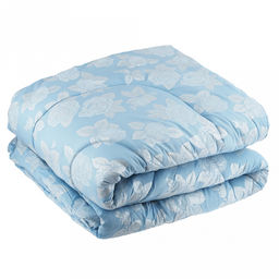 Одеяло Евро Макси "Розы" на голубом, классическое/зимнее, 240х220см, наполнитель 400г/м2, файбер высшего сорта, чехол поплекс (пэ100%), стеганое, упак "Компакт" пакет ПВХ, еврослот, д25х55см/1,5кг, "Домашняя мода" (Россия)