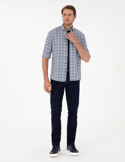 Рубашка Pierre Cardin Regular Fit с длинными рукавами индиго