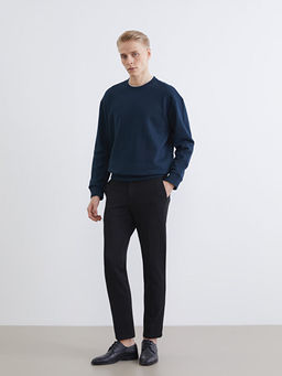 Bisiklet Yaka Erkek Kal?n Sweatshirt