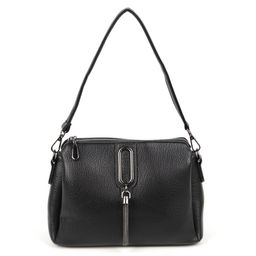 Женская сумка через плечо с тремя отделениями из эко кожи 8858 Блек - Cidirro фото 2