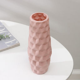 Ваза для цветов, пластик 7?6.5?26 см, 1.3 л, розовая