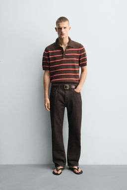 POLO PUNTO JACQUARD RAYAS / Marr?n - Zara фото 10
