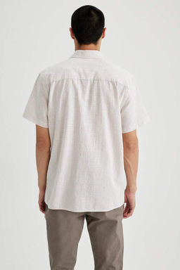 Рубашка стандартного кроя с короткими рукавами из 100% хлопка - Defacto фото 10
