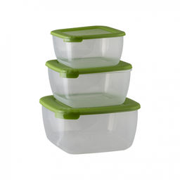 Комплект контейнеров для СВЧ "Лайт" 3шт (0,46+0,95+1,5)л квадр. арт.С545