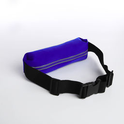 Сумка поясная на молнии, светоотражающие элементы, цвет синий - Simaland фото 3