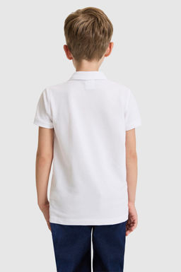 Erkek _ocuk Beyaz Polo Yaka Basic Ti__rt - U.s. polo assn фото 5