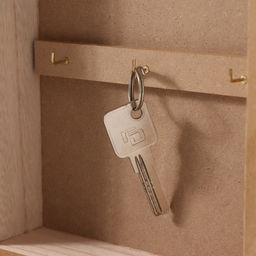 Ключница настенная Отпечаток листьев. Ключи и сердце, дерево, 6 крючков, чёрный, 6.5?20?26.5 см