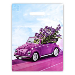 Цена за 50 шт. Пакет «Аромат лаванды», полиэтиленовый с вырубной ручкой 31×40 см, 60 мкм