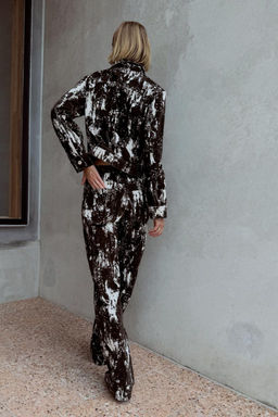 Z1975 HIGH-WAIST FLOCKED ANIMAL PRINT BELTED JEANS - Zara фото 2