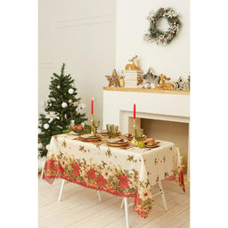 Скатерть новогодняя Доляна Новогоднее настроение 145*260 см, 100% п/э  фото 5