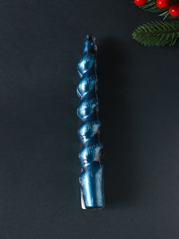 Цена за 2 шт. Свеча витая "LUXURY" 25*180 мм, лакированная, синяя