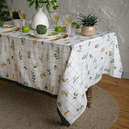 Скатерть «Этель» Flora 149×220 см, 100% хлопок, саржа 190 г/м²