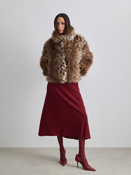 Leopar Desenli Kad?n K?rk Mont