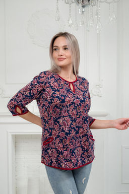 Кофта женская из милано Анфиса бордовый узор - Амадэль фото 5