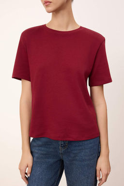 Siyah Regular/Normal Kal?p K?sa Kollu Vatkal? Interlok Orme T-Shirt TWOSS26TS00005 - Trendyolmilla фото 6