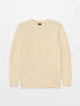 Bisiklet Yaka Uzun Kollu Erkek Triko Kazak