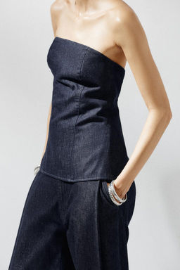 TRF DENIM BANDEAU TOP - Zara фото 6