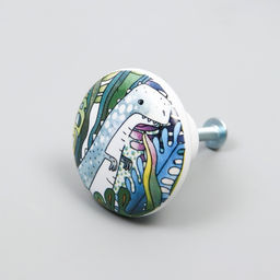 Ручка для шкатулки керамика, металл «Динозаврик», 3.8×3.8×2.8 см