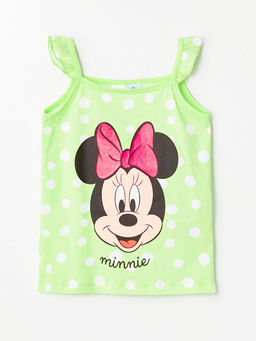 Kare Yaka K?z Bebek Minnie Mouse Bask?l? ?ortlu Pijama Tak?m? - Waikiki фото 2