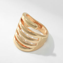 Кольцо металл Тренд пять линий, цвет золото, размер 16
