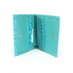 Портмоне женское Croco-ПР-914 натуральная кожа 2 отд, 5 карм, бирюза кайман/бирюза флотер (72/110) 243969  фото 3