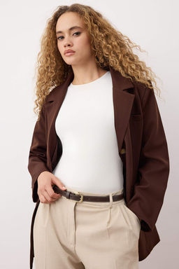 Siyah-Taba 2li Paket Deri Gorunumlu Dikis Detayl? Kemer TWOAW26KE00010