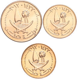 Набор из 3 монет 2012 года Катар