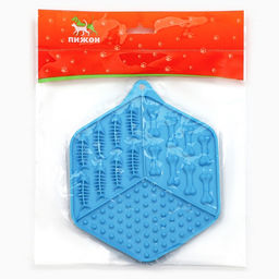 Коврик для лизания на присосках 18.515.5 см, синий - Пижон фото 4