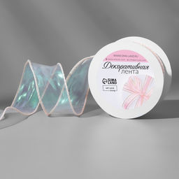 Лента капроновая Волна, с радужным переливом, 38 мм, 9,1 0,5 м, цвет бежевый