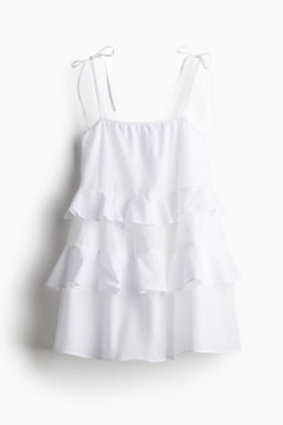 Vestido de algod?n con tirantes de lazo