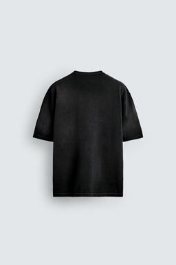 CAMISETA PUNTO ESTAMPADO LAVADO / Negro