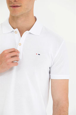 Мужская белая базовая футболка с воротником-поло - U.s. polo assn фото 14