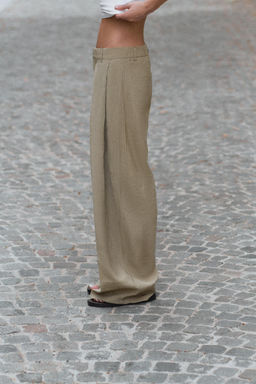 PANTAL?N FLUIDO PLIEGUES / Verde gris - Zara фото 3