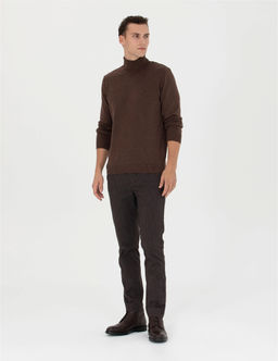 Kahverengi Slim Fit Kanvas Pantolon