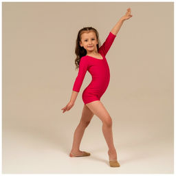 Купальник гимнастический Grace Dance, с шортами, с рукавом 3/4, р. 38, цвет малина  фото 3