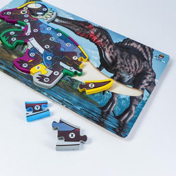 Деревянный пазл по номерам Динозавры МИКС - Лесная мастерская фото 2